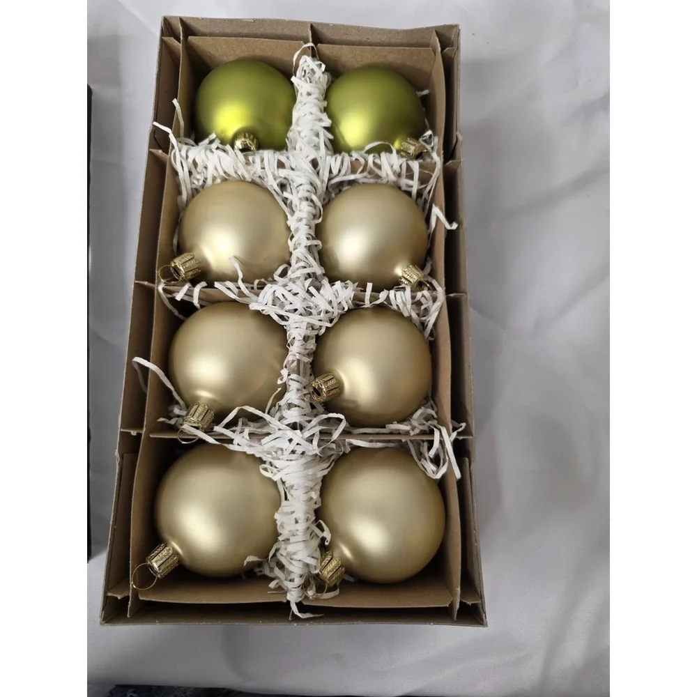 8 Glass Christmas Ornaments Natural Spirit Of Winter Smith & Hawken Germany